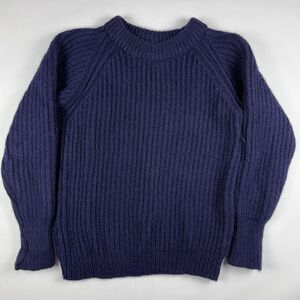 Vintage Green Mountain Threadworks Knit Sweater Navy Pullover Small